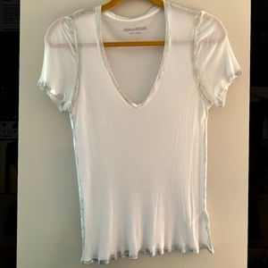 Zadig & Voltaire v-neck white t-shirt
